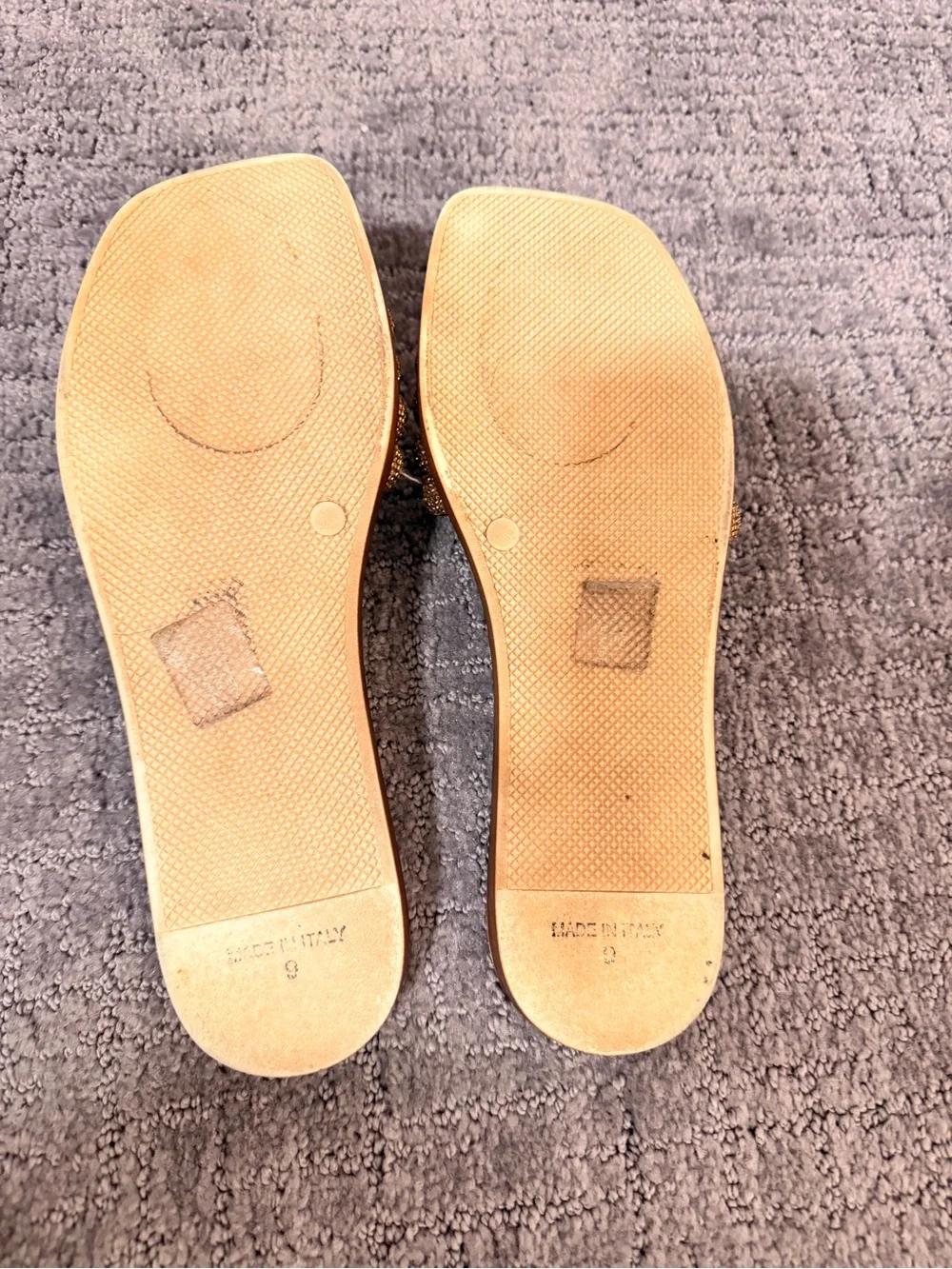 Steve Madden Metallic Gold Beaded Slide Sandals - Women's